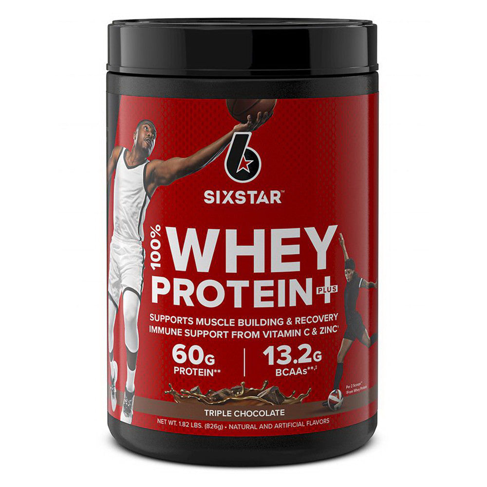 Six Star 100% Whey Protein Powder Plus, Triple Chocolate Flavor, 826 Gms
