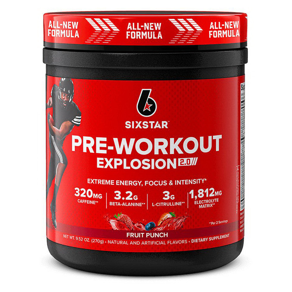 Six Star Pre Workout Powder Explosion 2.0, Fruit Punch, 9.52 Oz