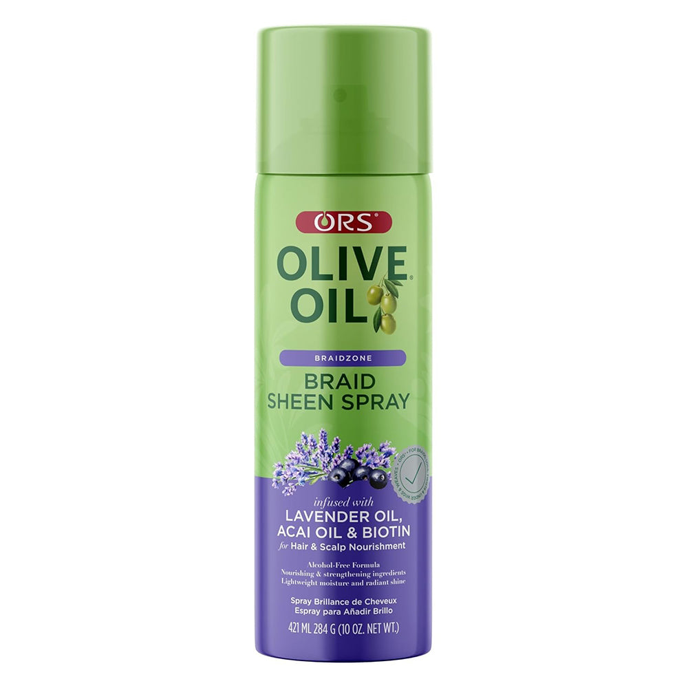 Ors Olive Oil Braidzone Braid Sheen Spray with Lavender Acai and Biotin 10Oz (284g)