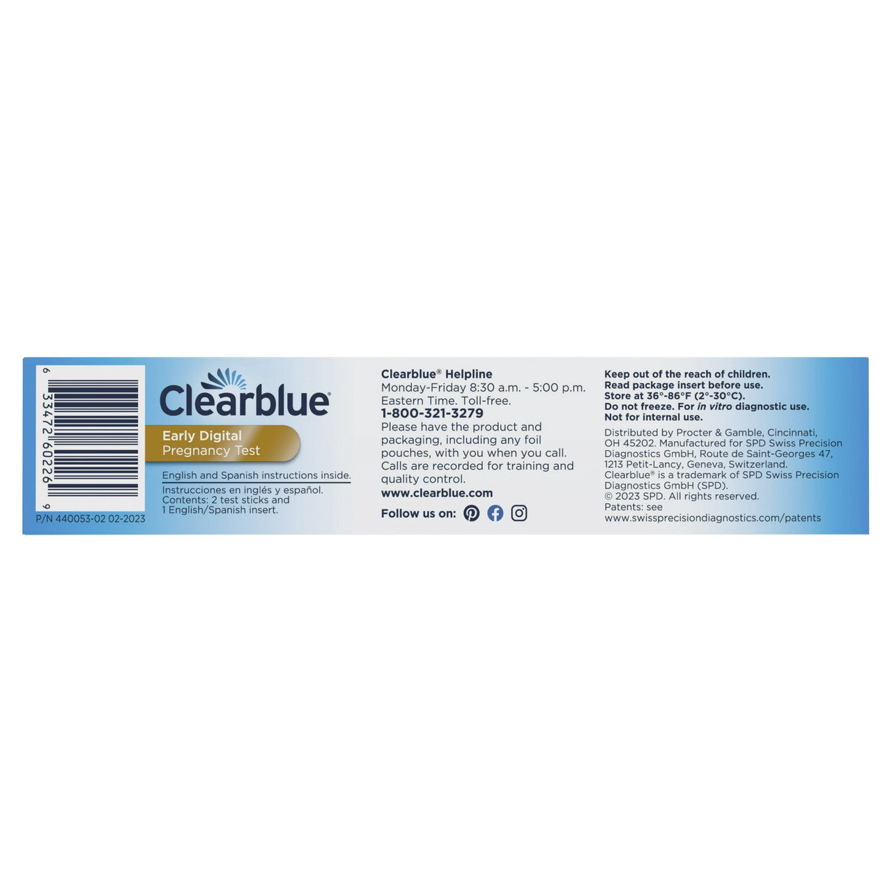 Clearblue Early Digital Pregnancy Test, 2 Ea