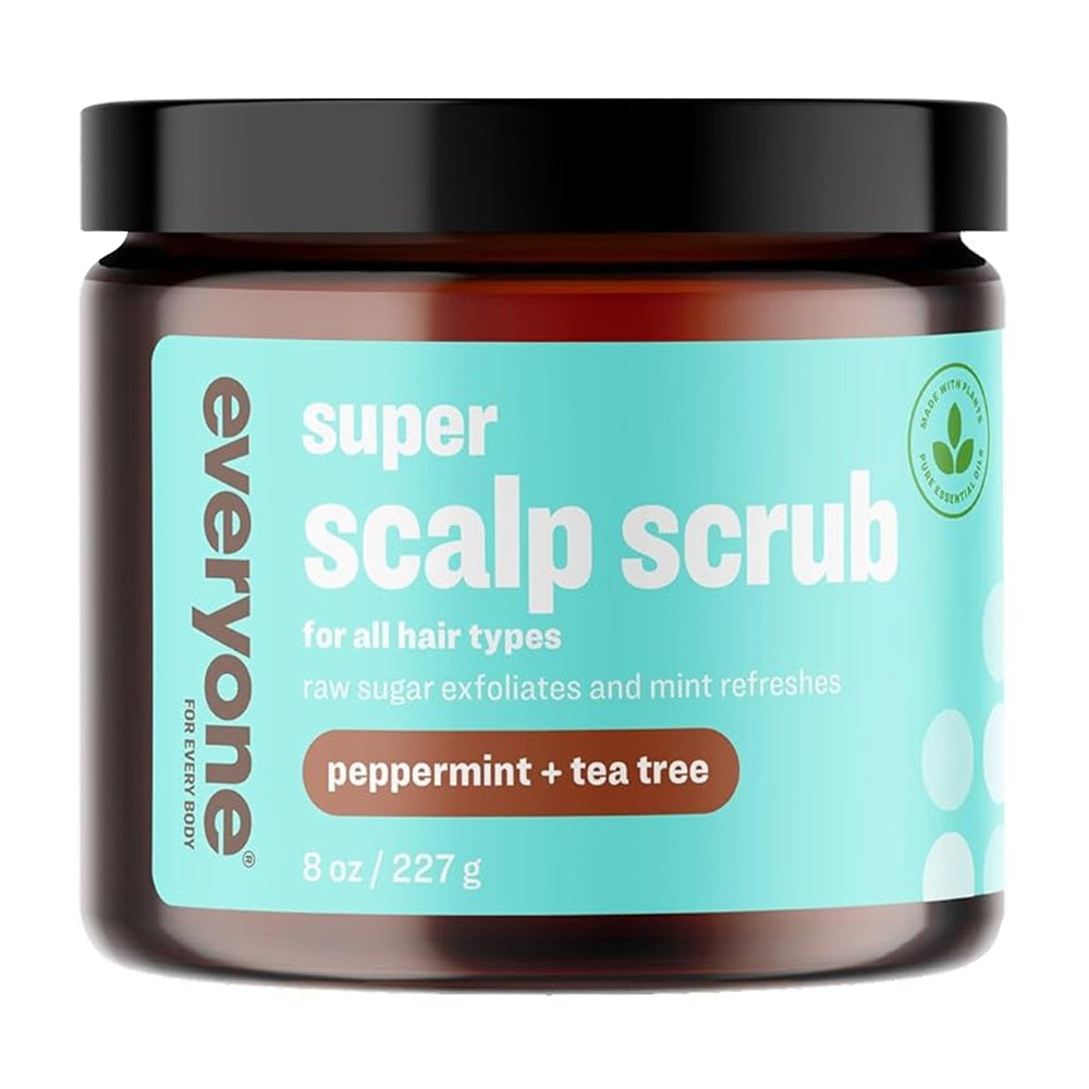 Everyone Super Scalp Scrub Peppermint and Tea Tree Hair Scrub Removes Dirt Sulfate and Paraben Free 8Oz (227g)