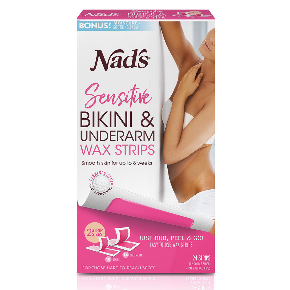 Nads Bikini And Underarm Strips With Moisture Plus Body Balm - 24 Ea