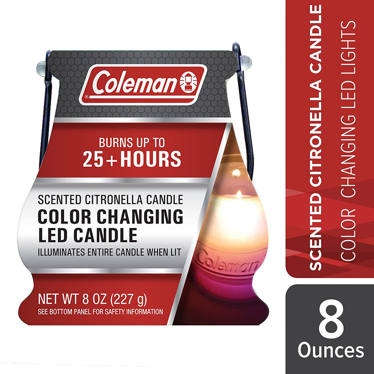 Coleman Color Changing Led Citronella Outdoor Scented 25+ Hours Candle, 8 Oz