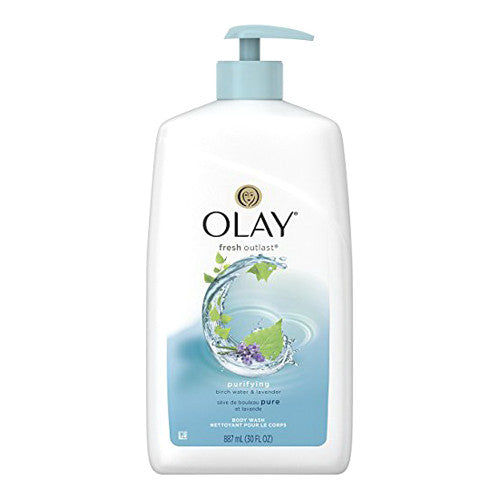 Olay Fresh Outlast Purifying Birch and Lavender Body Wash, 30 Oz