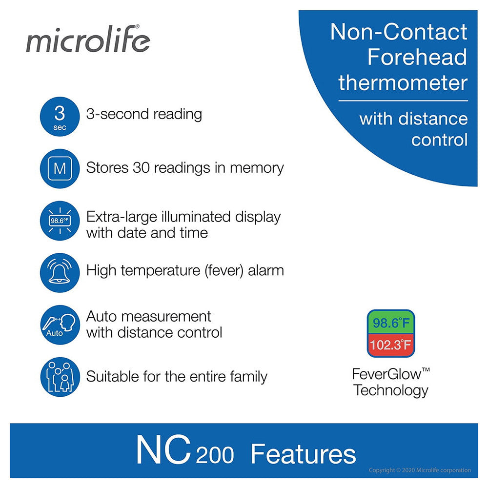 Microlife Non Contact Forehead Thermometer, 1 Ea