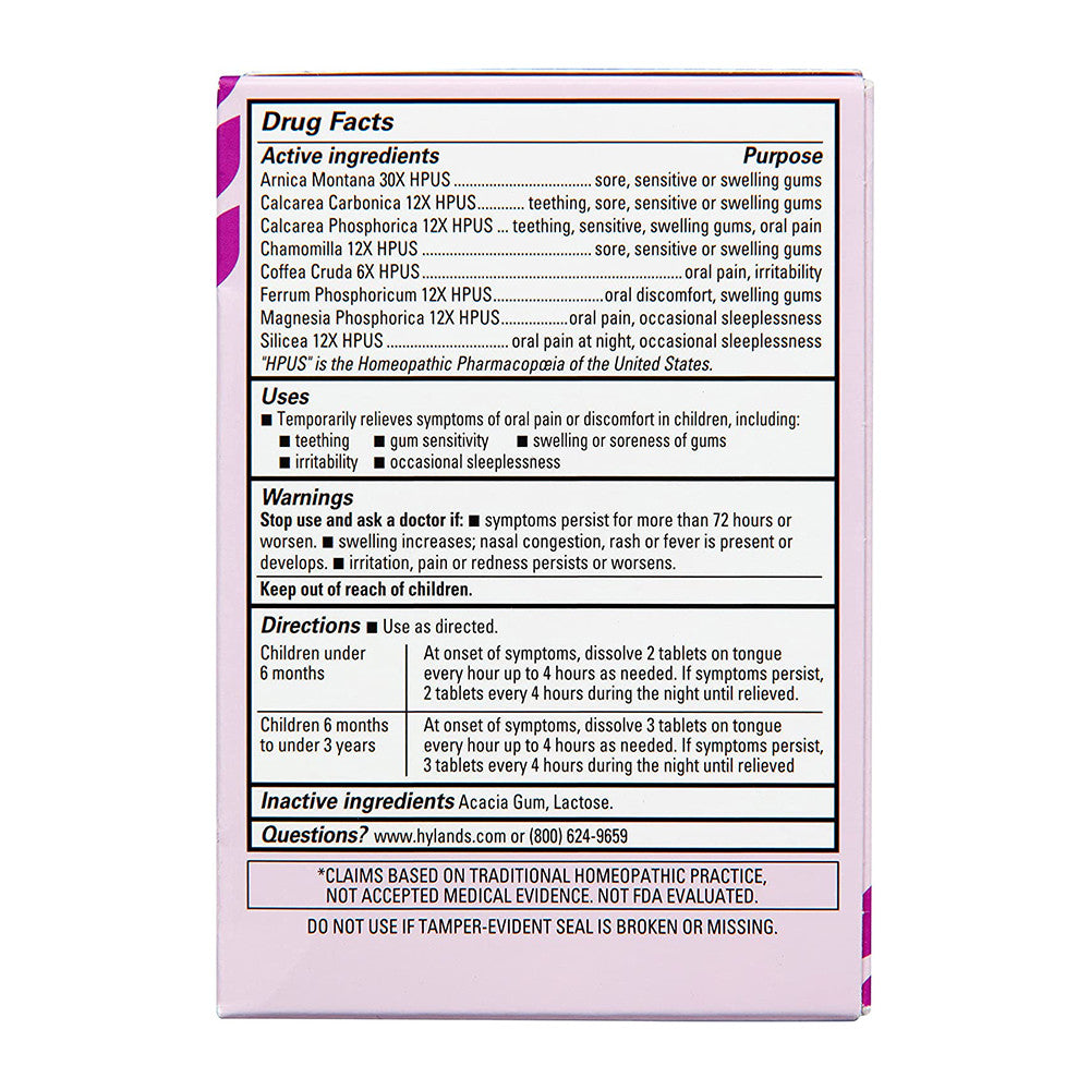Hylands Baby Nighttime Natural Oral Pain Relief Tablets, 125 Ea