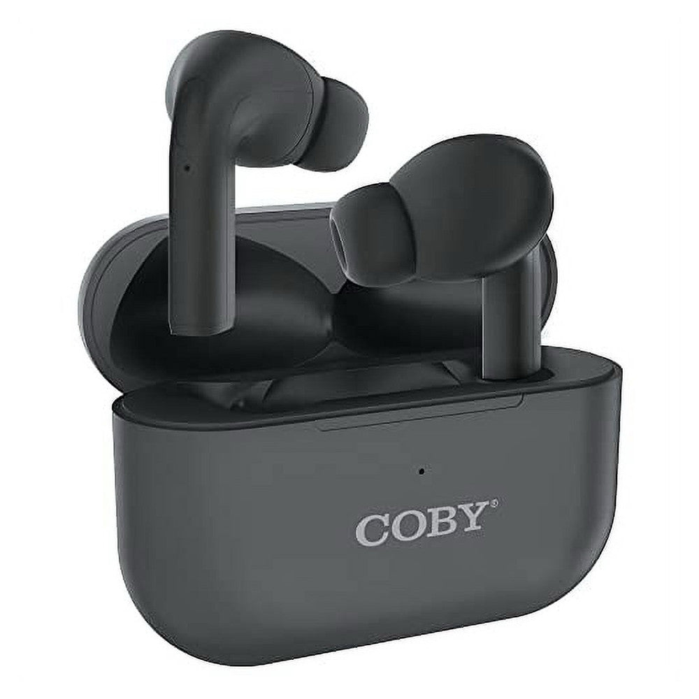 Coby True Wireless Earpods with Charging Case, Black, 1 Ea