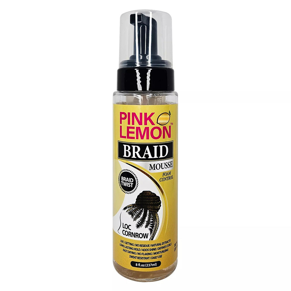 Pink Lemon Braid Mousse for Hair 8Oz (237ml)