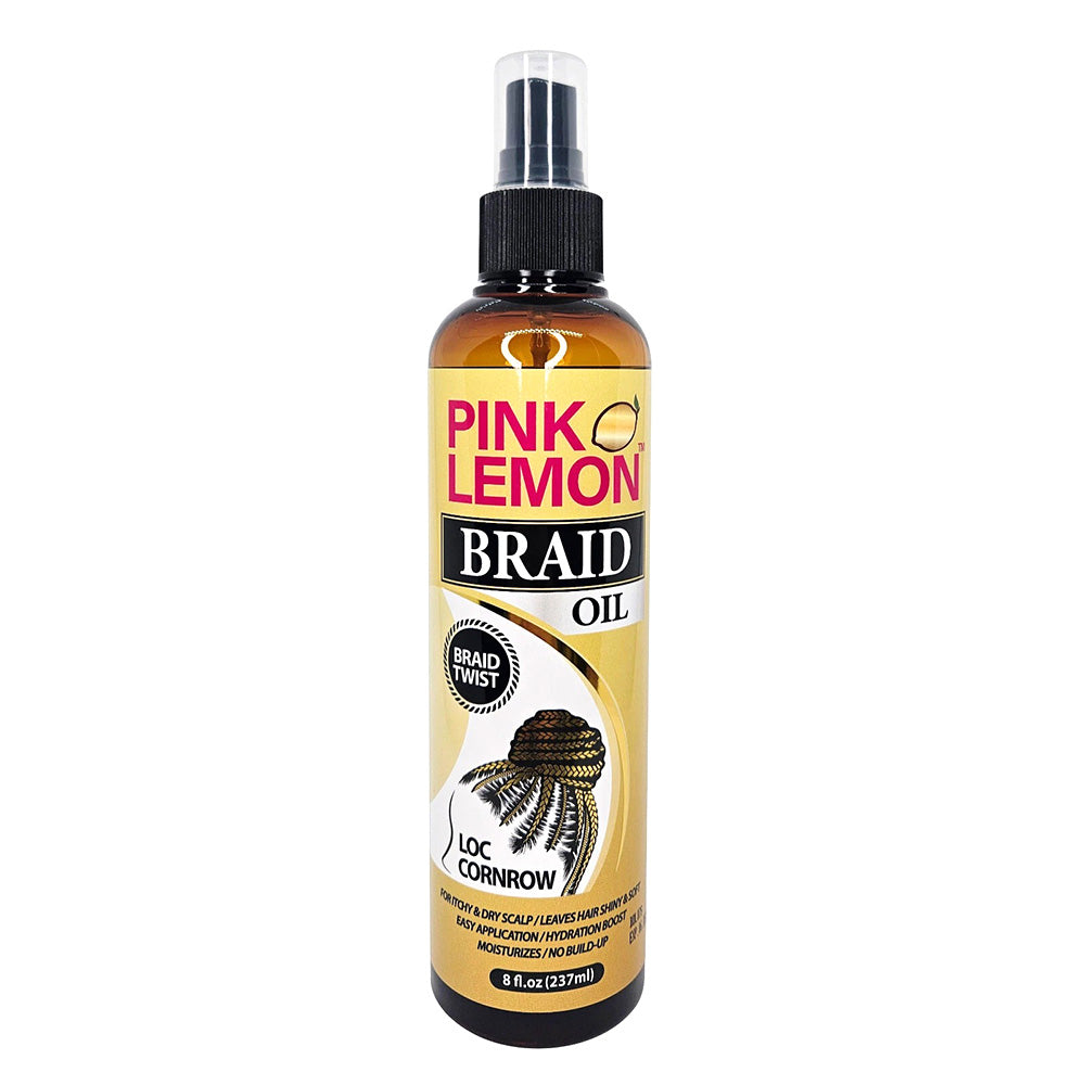 Pink Lemon Braid Oil for Soft and Shiny Hair 8Oz (237ml)