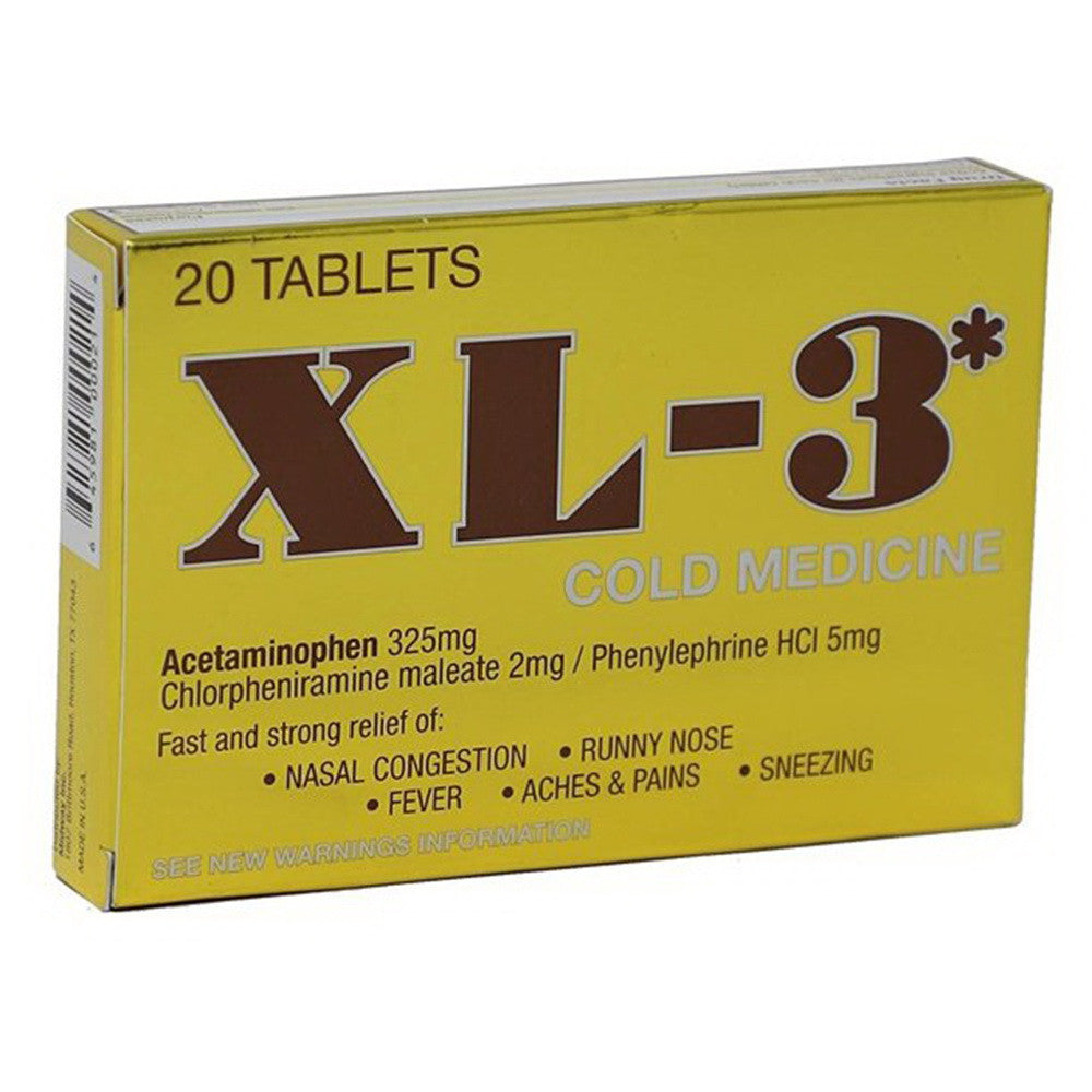 XL-3 Cold Medicine Tablets, 20 Ea