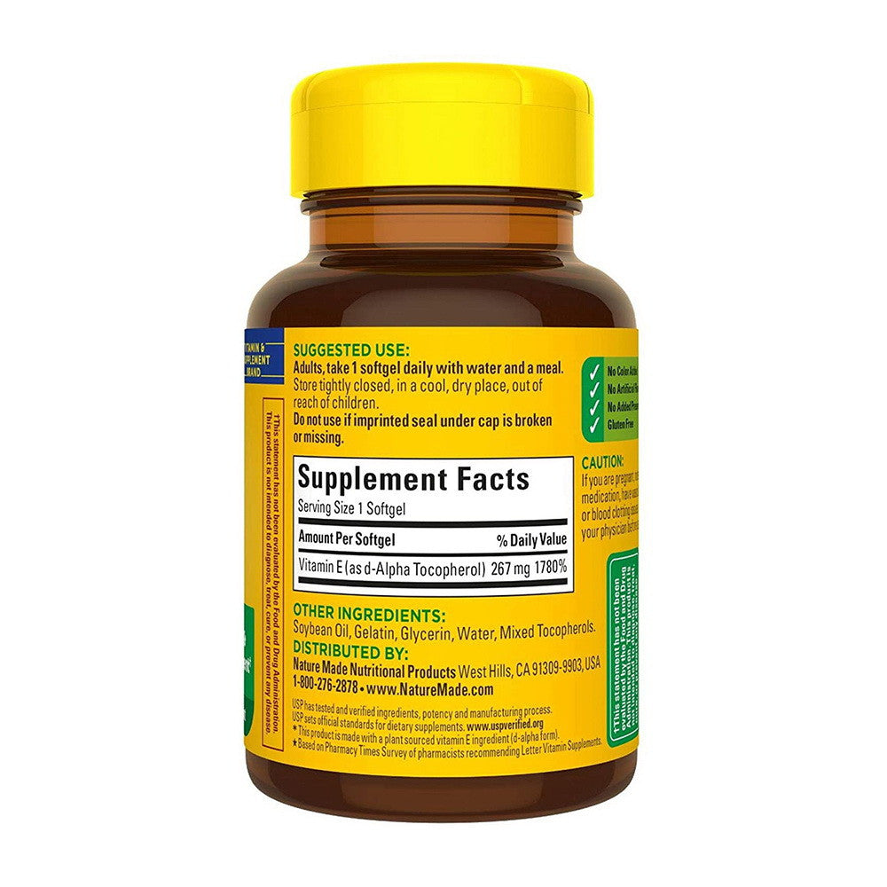 Nature Made Antioxidant & Essential Nutrient Vitamin E 400 IU 267 mg, Softgels, 100 Ea