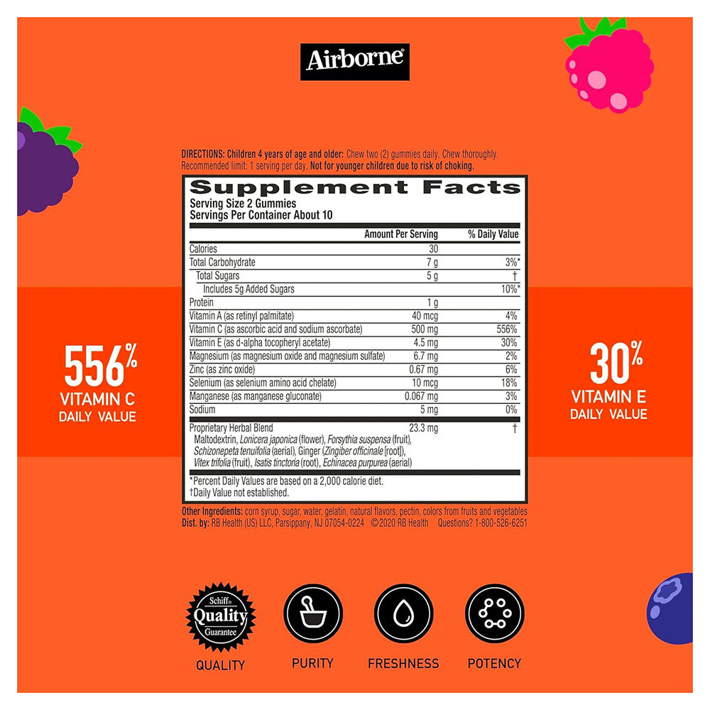 Airborne Kids Immune Support Supplement Gummies - 21 Ea