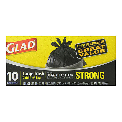 Glad Outdoor Trash Bag (30 Gal), 10 Bags