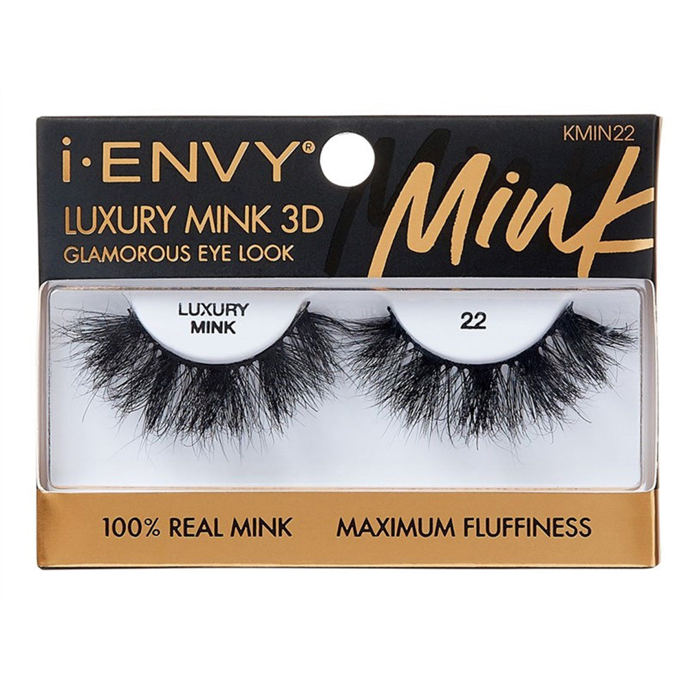 Kiss I Envy Luxury Mink 3D 22 False Eyelashes for Glamorous Eye Looks 1Pair