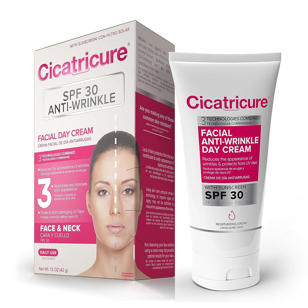 Catricure Anti-Wrinkle Face and Neck Facial Day Cream with Sunscreen SPF 30, 1.5 Oz