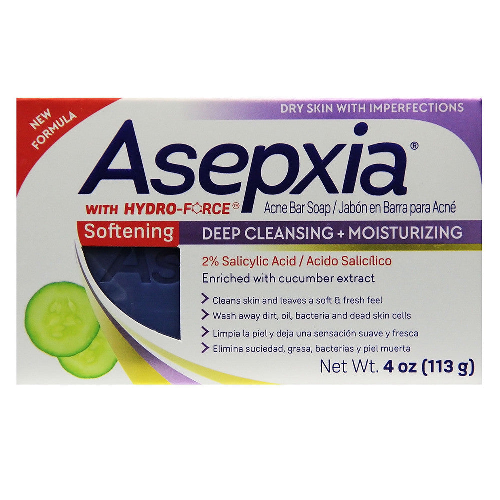 Asepxia Softening Acne Soap Bar Deep Cleansing and Moisturizing, 4 Oz