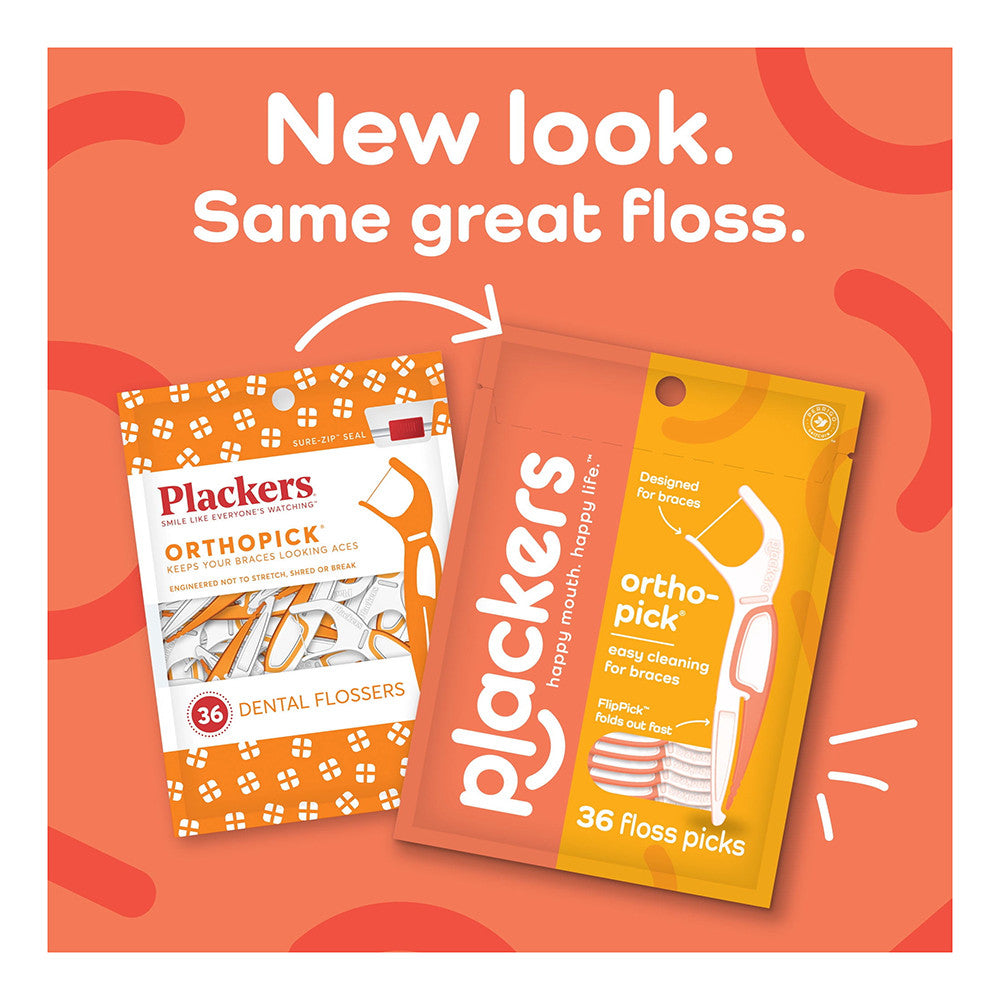 Plackers Orthopick Flosser for Braces, 36 Ea