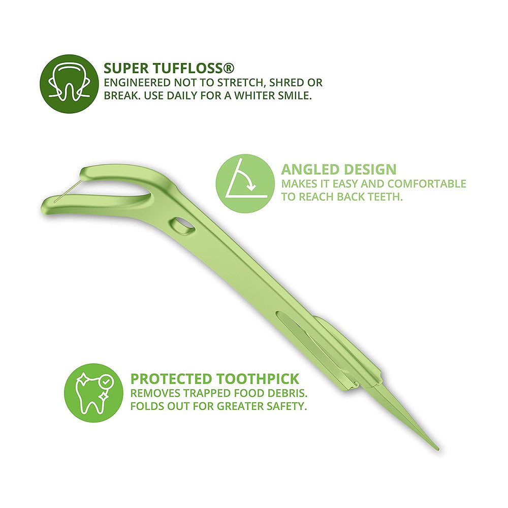 Plackers Back Teeth Micro Dental Flossers with Delicious Mint Flavor, 75 Ea