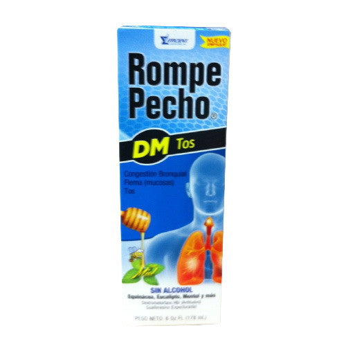 Rompe Pecho Dm Cough Relief Suppressant/Expectorant, Syrup - 6 Oz
