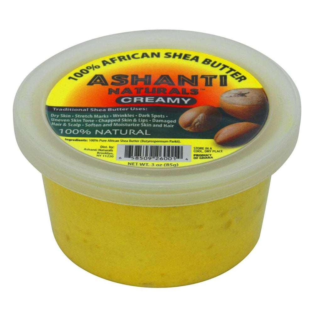 Ashanti Naturals Softens Hydrates Soothes Creamy Yellow Shea Butter 3Oz (85g)