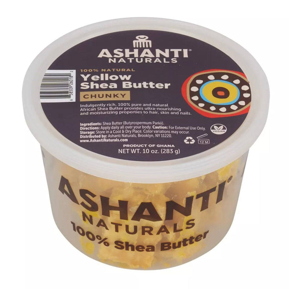 Ashanti Naturals Moisturizes Nourishes Protects Chunky Yellow Shea Butter 10Oz (283g)