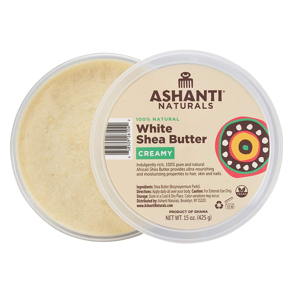 Ashanti Naturals White Raw Creamy Shea Butter, 15 Oz