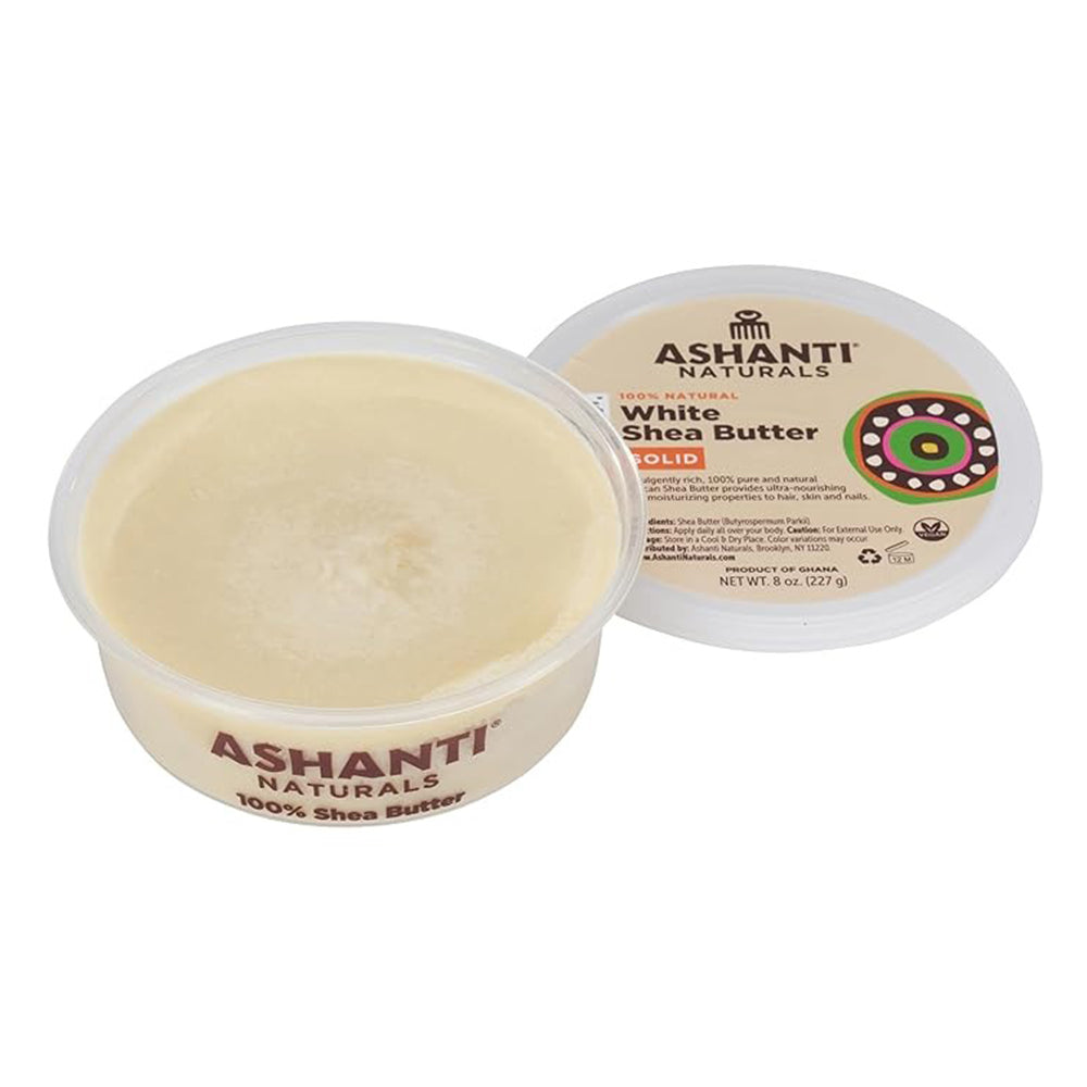 Ashanti Naturals Moisturizes Repairs Enhances Elasticity Solid White Shea Butter 8Oz (227g)