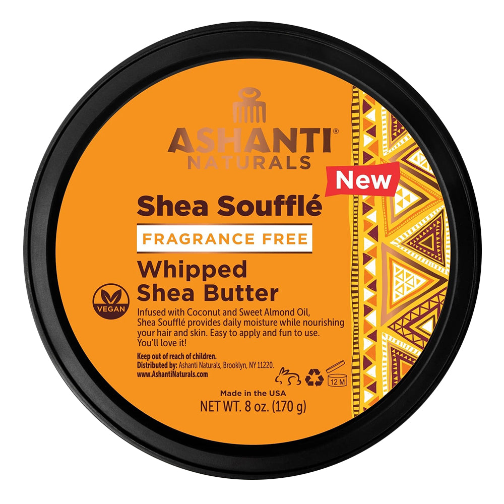 Ashanti Naturals Hydrates Soothes Sensitive Skin Whipped Shea Butter Fragrance Free 8Oz (170g)