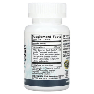 Amazing Herb Black Seed Fenuzyme Bronc Capsules, 60 Ea