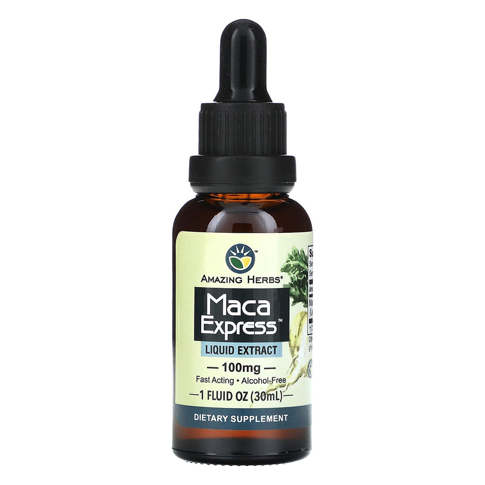 Amazing Herbs Maca Express Liquid Extract Performance Enhancer Herbal Supplement 1Oz (30ml)