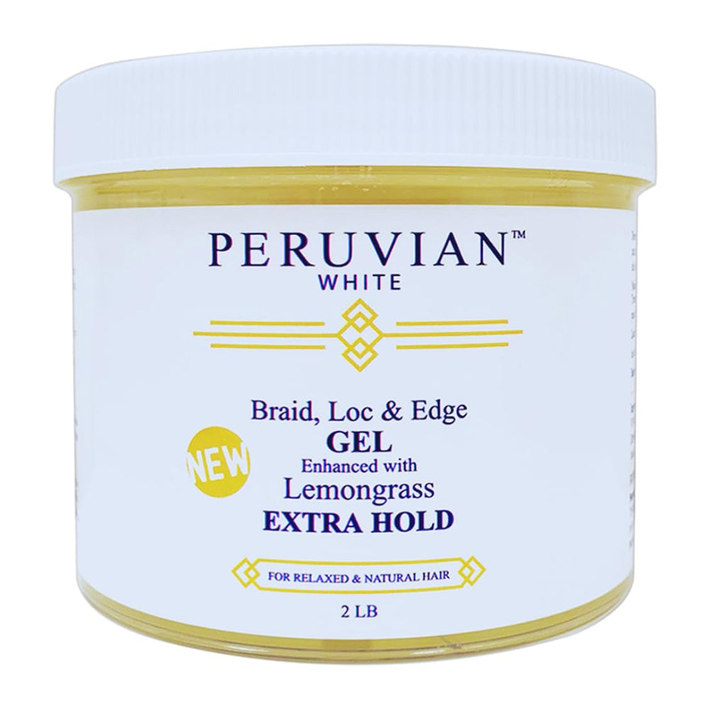 Peruvian White Braids N Lox Braid Loc & Edge Braiding Gel for Relaxed and Natural Hair 32Oz (2lb)