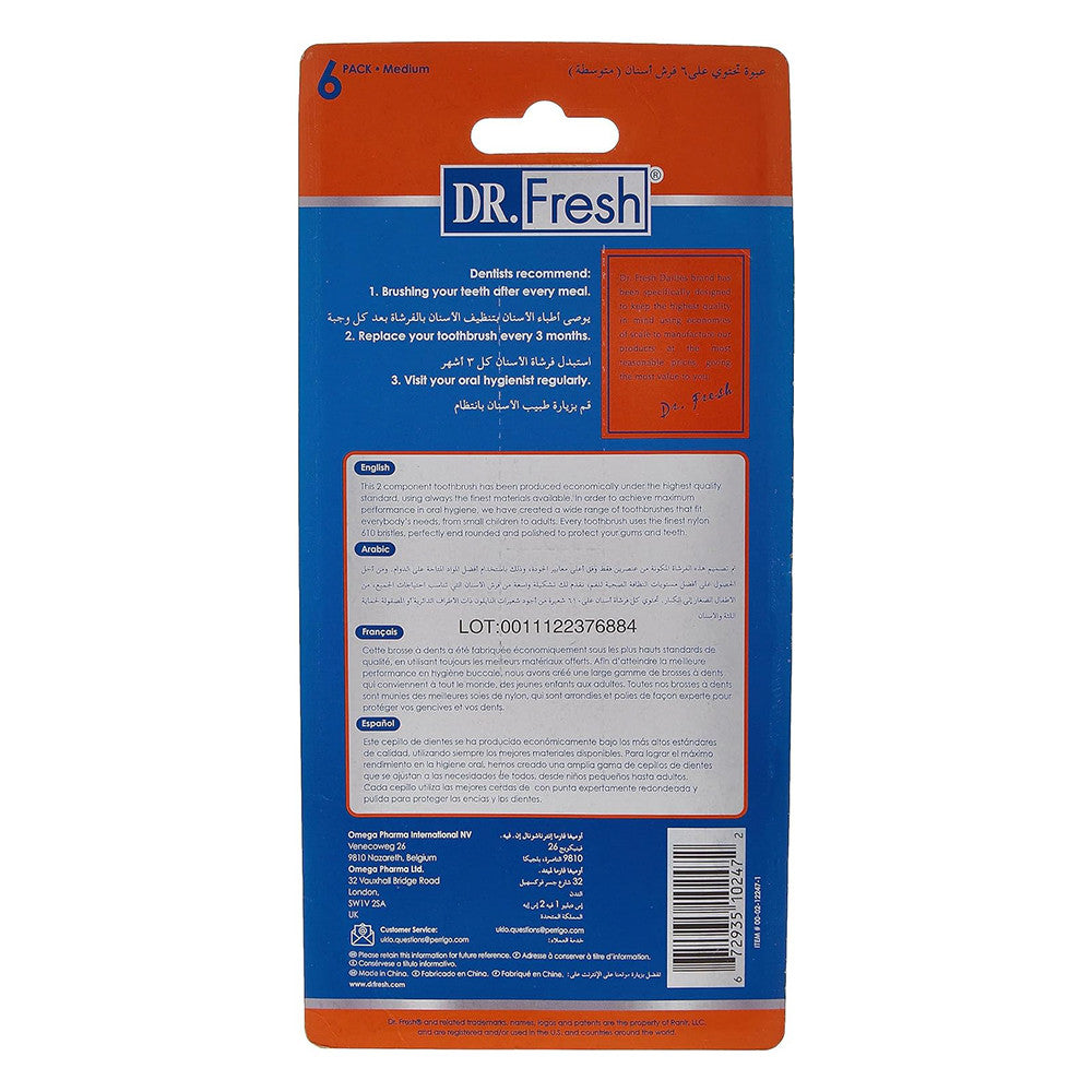 Dr. Fresh Oral Care Velocity Toothbrushes, Soft, 5 Ea