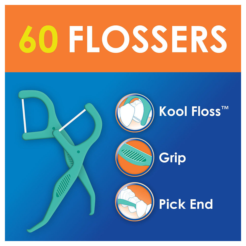 Dr. Fresh Oral Care Velocity Kool Dental Floss Picks, 60 Ea