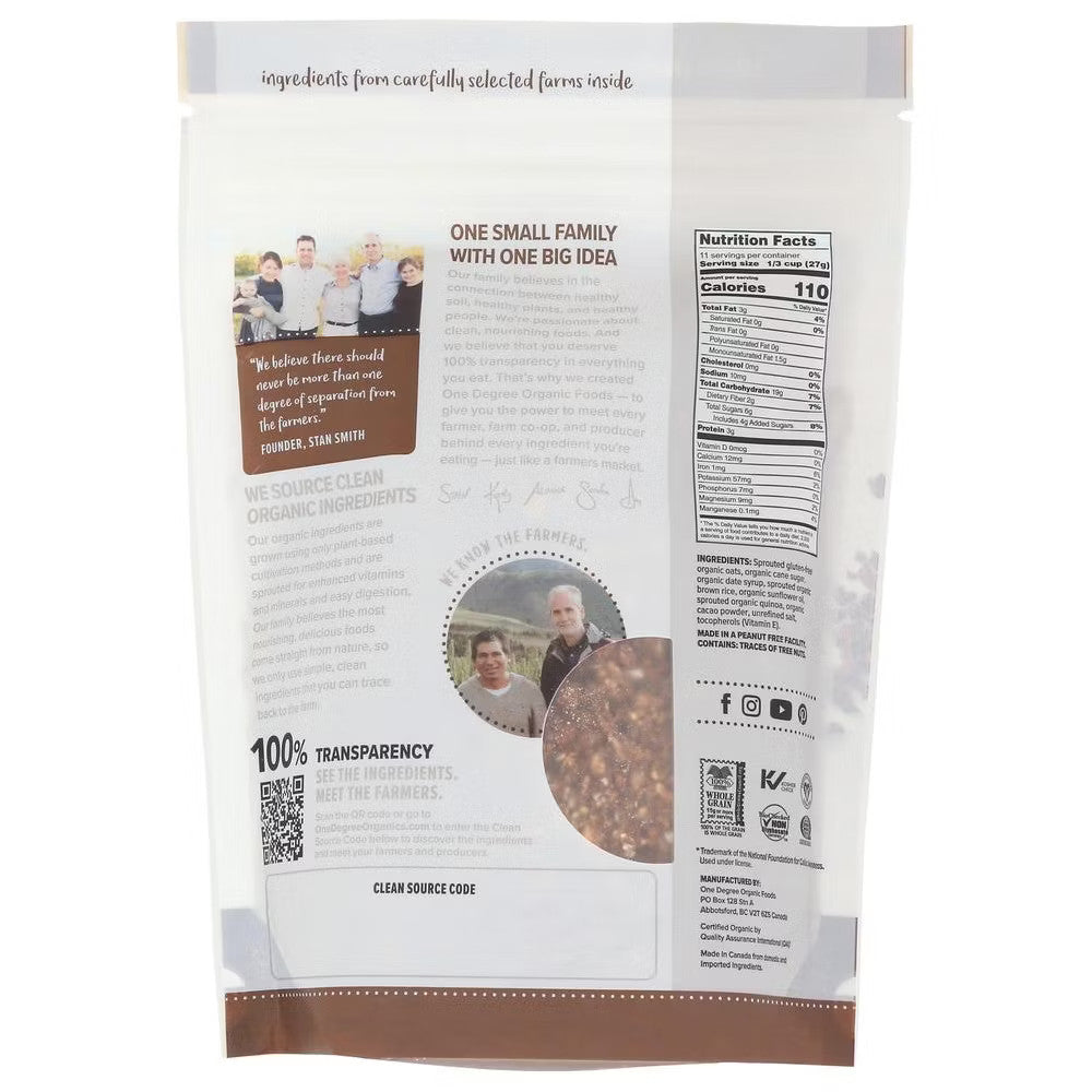 One Degree Organic Foods Sprouted Quinoa Cacao Granola, 11 Oz