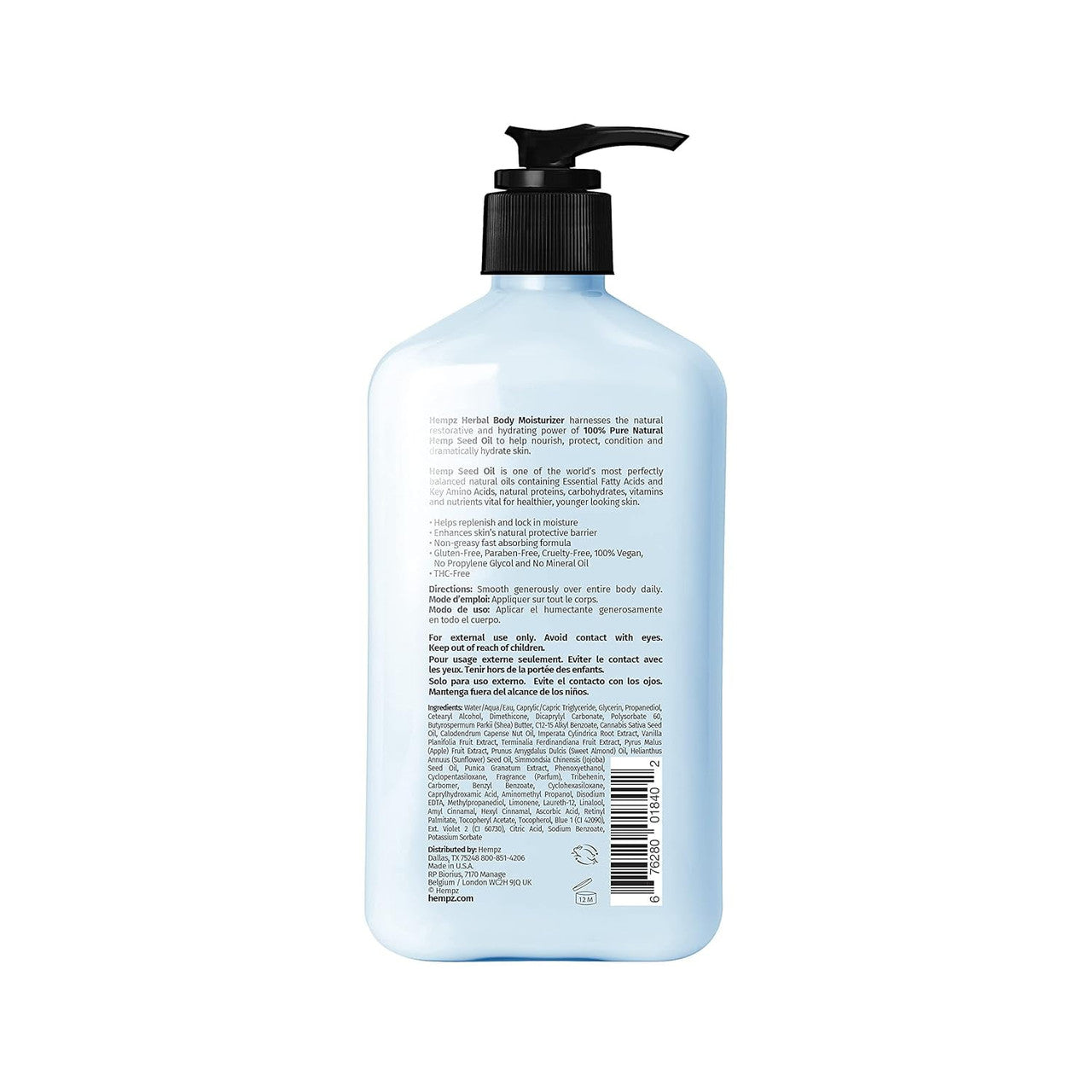 Hempz Triple Moisturizer Herbal Whipped Body Creme, 17 Oz