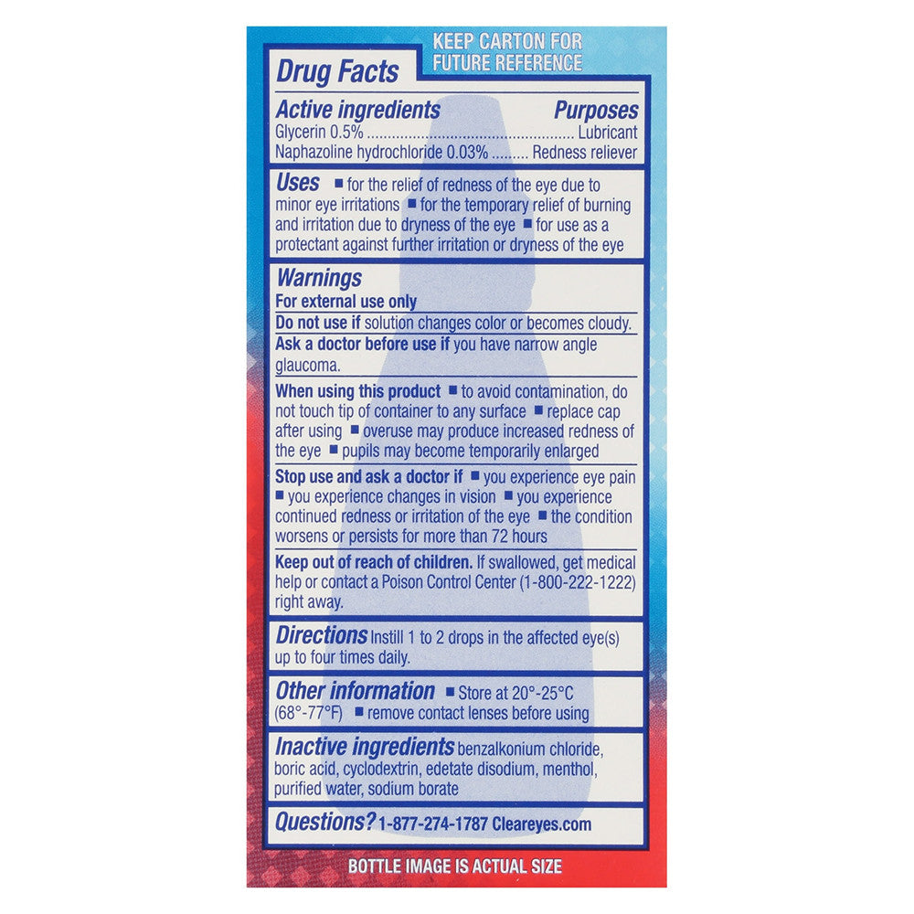 Clear Eyes Cooling Comfort Redness Relief Eye Drops - 0.5 Oz