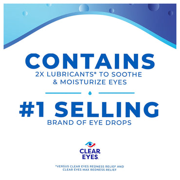 Clear Eyes Triple Action Lubricant Redness Reliever Eye Drops - 0.5 Oz