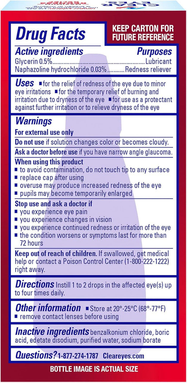 Clear Eyes Maximum Redness Relief Eye Drops, 1 Oz