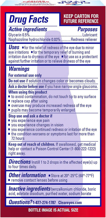 Clear Eyes Maximum Redness Relief Eye Drops, 1 Oz