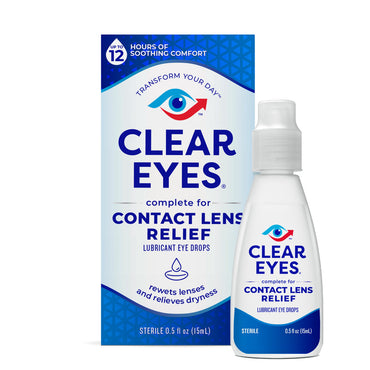 Clear Eyes Clear Contact Lens Relief Eye Drops - 0.5 Oz