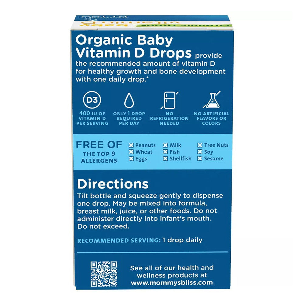 Mommys Bliss Vitamin D Organic Drops, 0.11 Oz