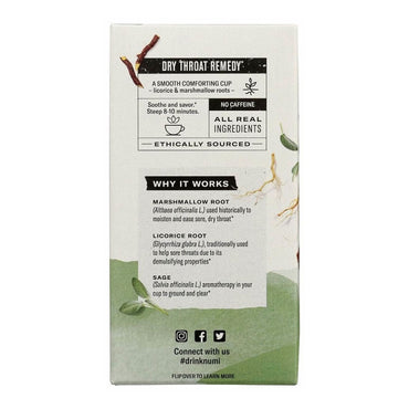 Numi Teas Throat Soother Tea, 16 Ea