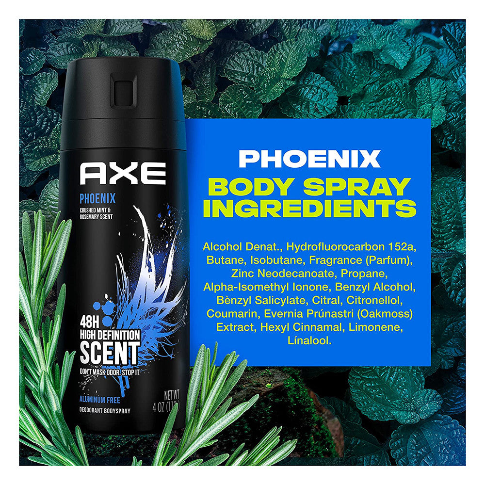 Axe Deodorant Body Spray For Men, Phoenix, 4 Oz