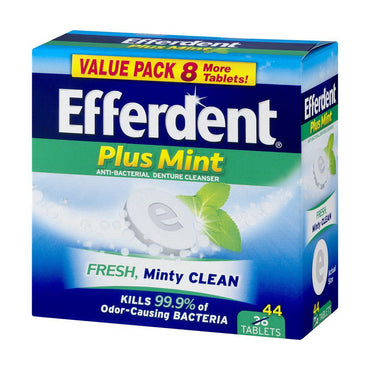 Efferdent Plus Anti-Bacterial Denture Cleanser Fresh Minty Clean Tablets,44 Ea