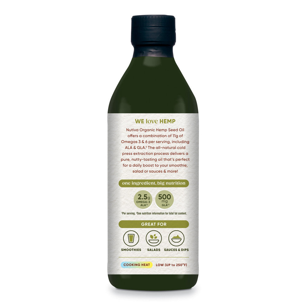 Nutiva Organic Superfood Cold Pressed Hemp Oil, 16 Oz