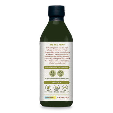 Nutiva Organic Superfood Cold Pressed Hemp Oil, 16 Oz