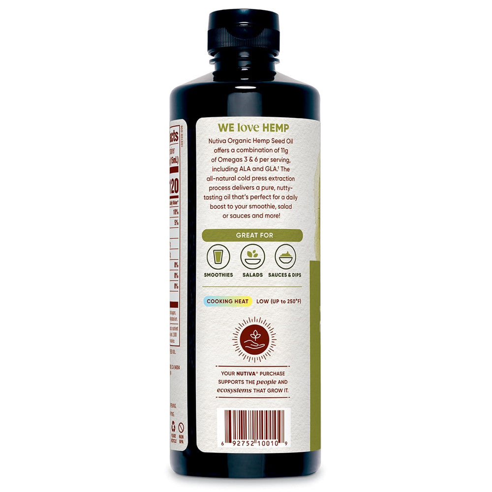 Nutiva Organic Superfood Cold Pressed Hemp Oil, 24 Oz