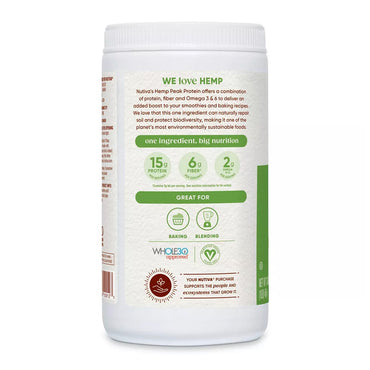 Nutiva Organic Superfood Hemp Protein 15G Powder, 16 Oz