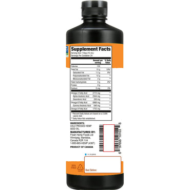 Manitoba Harvest Unrefined Cold Pressed Hemp Oil, 12 Oz