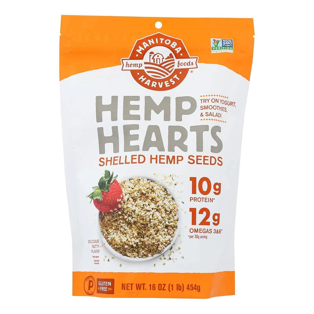 Manitoba Harvest Hemp Hearts Natural Raw Shelled Hemp Seeds, 16 Oz